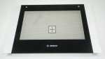 Oven outer Door - 20005919 Glass Front Panel For 60cm Appliances Colour:black stainless Steel With Glued Plastic Holders [Bosch Siemens]
