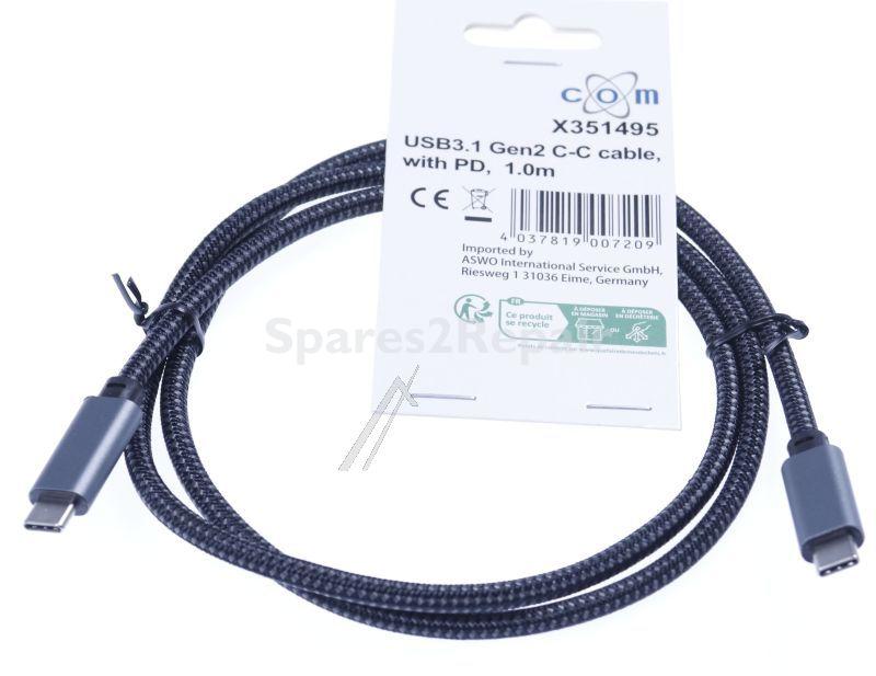 Compatible Usb connector - 240w 20gbps Usb-c Cable Black With Power Delivery 1m