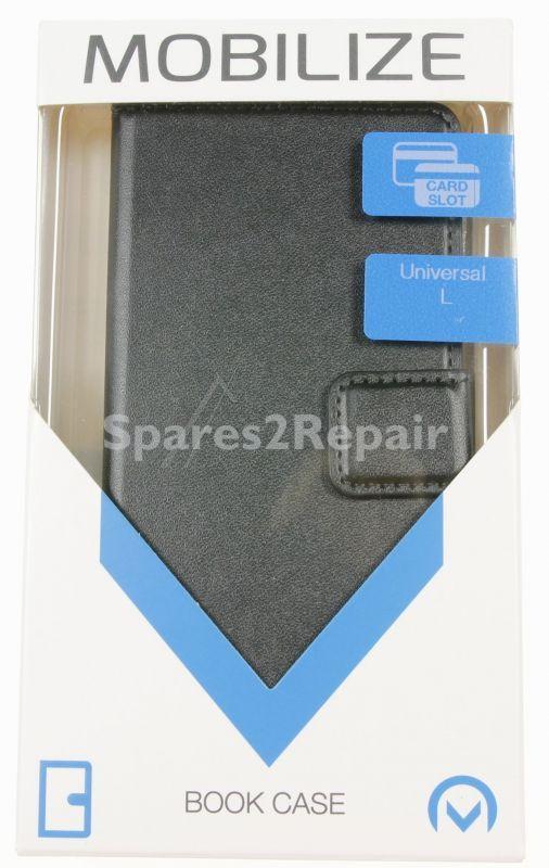 Mobilize Leather Bag Gsm - Classic 23461 Universal Wallet Book Case L Black 140mm X 70mm