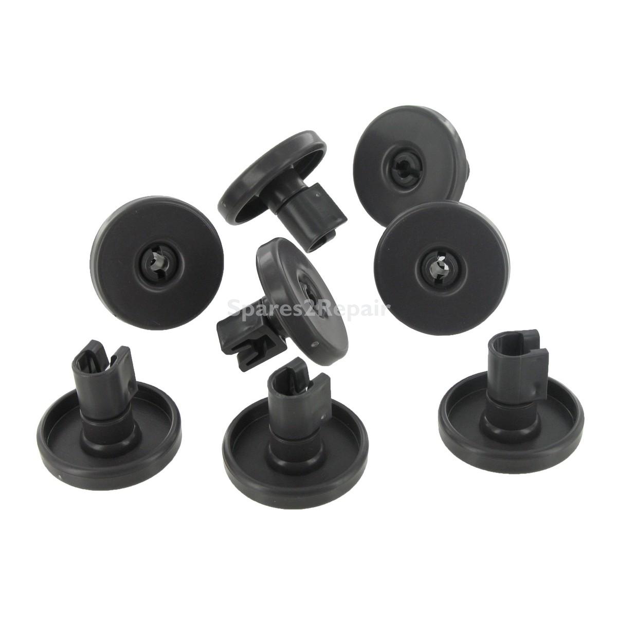 Compatible for AEG, Arthur Martin, Electrolux, Privileg, Rex, Zanussi ZDT6255, JLDWW1201, ESL6115, ZSF6128, ZSF6120 Type Dark Grey Lower Basket Wheel (Pack of 8)